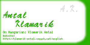 antal klamarik business card